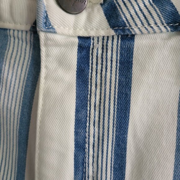 Wrangler Retro Bailey High Rise Flare Striped Jeans Blue White Denim Womens 9/10 - Picture 6 of 9
